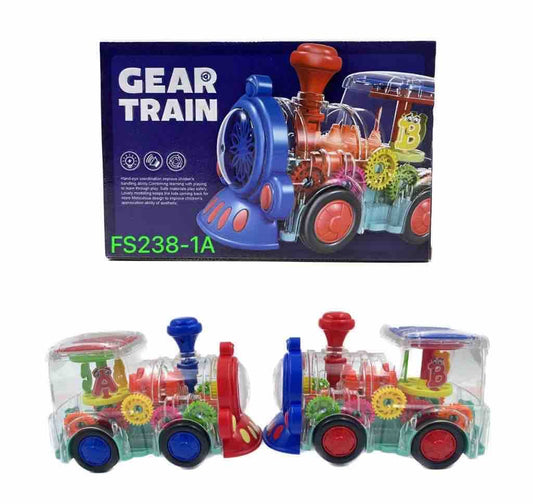 Gear Electric Light Train with 3D Shining Light Effect Toy Train