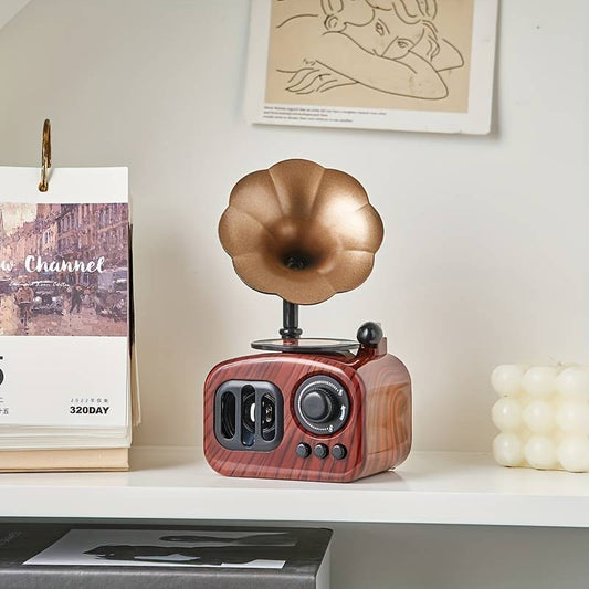 Vintage Gramophone Music Box, Mechanical Clockwork Musical Box for Home