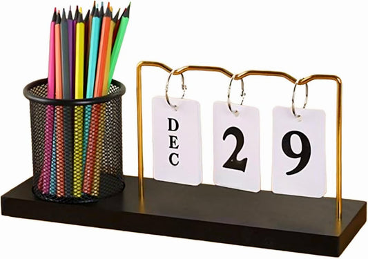 Minimalist Desk Calendar with Pencil Holder